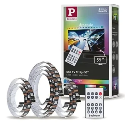 Image de PAULMANN 78880 STRIP LED USB ÉCLAIRAGE TV 55&#039;&#039; 2M 60LEDS M DYNAMIC RAI