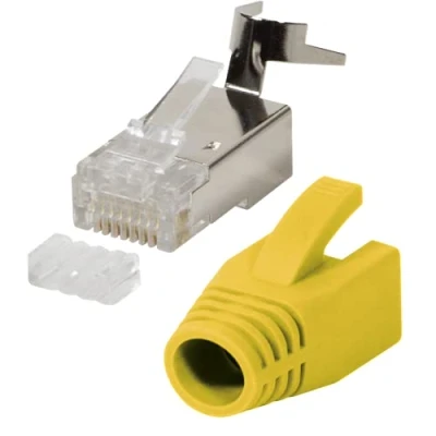 Image de Faconet Lot de 10 connecteurs réseau RJ45 CAT 7A 6A Cat7 à Gigabit sertir modulaire Protection anti torsion Câble pose LAN patch Cat8.1 AWG23 Aide l&#039;insertion