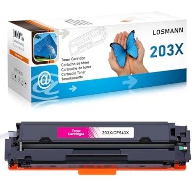 Image de LOSMANN 203X Toner Compatible pour HP CF543X 203A CF543A Color Laserjet Pro MFP M281fdw M280nw M281cdw M281fdn, M254dw M254dn M254nw (Magenta)