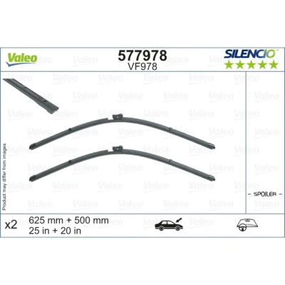 Image de Balai d&#039;essuie glace Valeo 577978 Avant plat AUDI: A6 C8 Berline, Q7,