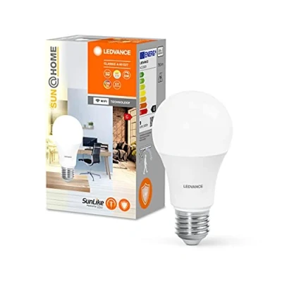 Image de LEDVANCE SUN@HOME Lampe LED E27 de 9W remplace 40 W, 750 Lm, la lumière du soleil à cheminée (2200 5000K), CRI95, Smart WIFI contrôlable via Alexa, google et app, SMART+ CL A TW