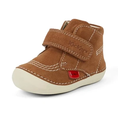 Image de Kickers Mixte bébé Hi Boots Soft Sole Easy Fasten Comfortable Cushioned Bottes, Peau, 17 EU