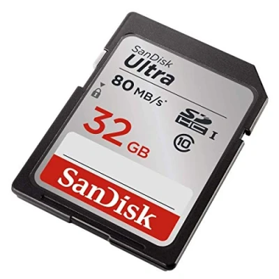 Image de SanDisk SDSDUNC 032G GN6IN Ultra SDHC Memory Card Up to 80 MB/s, Class 10, U1, 32 GB, Black/Grey