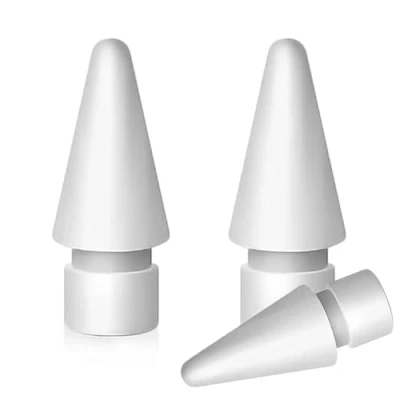 Image de MMOBIEL Embouts de Crayon Compatible avec Apple Pencil 1st &amp; 2nd Gen/USB C/Pro 3 Pièces Remplacement Pointes iPencil Blanc