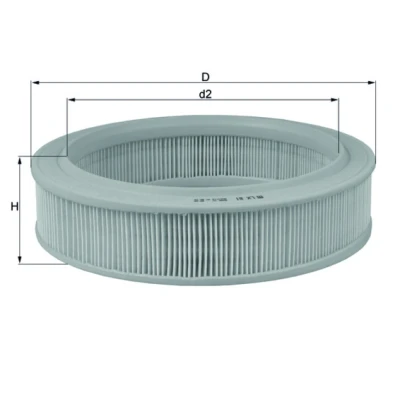 Image de MAHLE ORIGINAL LX 81 Filtre à air 62,0 245,0 Cartouche filtrante RENAULT: 19 I 3/5 portes, Super 5 II ARO: 10 SUV