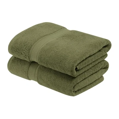 Image de Superior Ensemble de Serviettes Bain, 2 pièces, Coton supérieur 900 grammes, Vert forêt