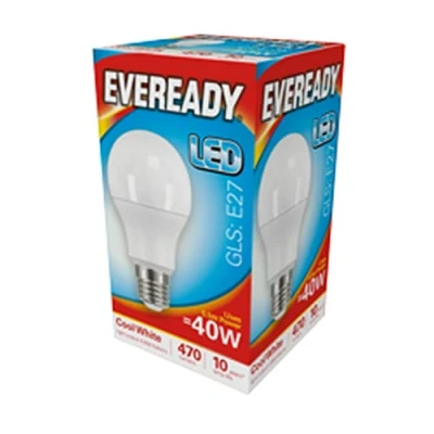 Image de Eveready Lot de 10 ampoules LED GLS 5,5 W 40 480 lm ES E25 à vis Blanc froid 4000 K