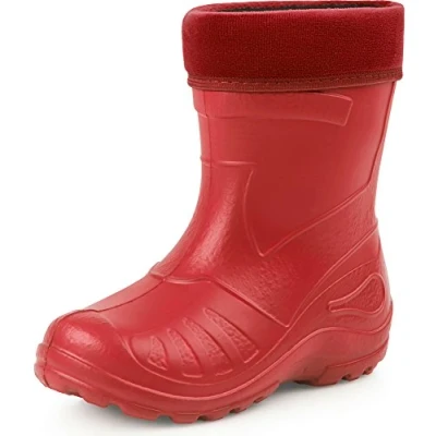Image de Ladeheid Bottes de Pluie Mixte Enfant en Caoutchouc Resistantes à l&#039;eau pour Fille et Garçon Chaussures Imperméables LA 972 (Rouge/Noir, 24 EU)