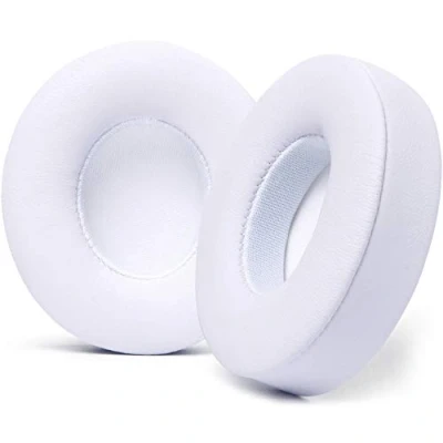 Image de Coussins de Rechange WC Extra épais pour écouteurs Supra Auriculaires sans Fil Beats Solo 2 &amp; 3 par Wicked Cushions Cuir Souple et Mousse à mémoire Forme, adhésif Puissant White