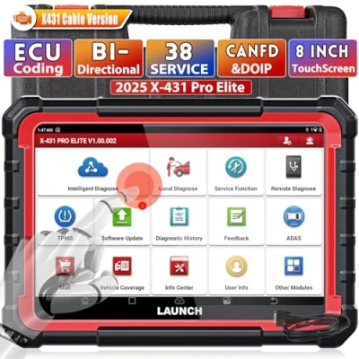 Image de 2024 LAUNCH X431 Pro Elite Valise Diagnostic Auto obd2 Scanner, avec 37+ Réinitialisation du Service, Diagnostiquer Tous Les systèmes de la Voiture, FCA, CANFD&amp;DOIP, TPMS, Mise à Jour après 2 Ans