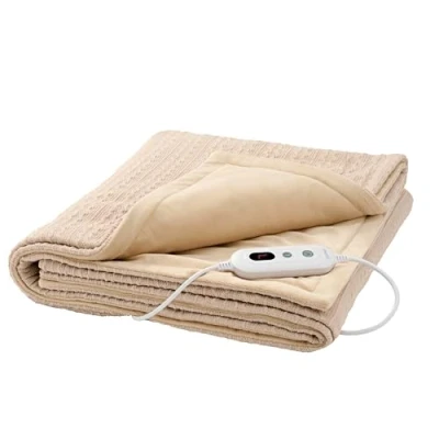 Image de Promed KHP 2.3S Couverture chauffante avec Motif tricoté [6 Niveaux de température] Douillette arrêt Automatique Douce Lavable