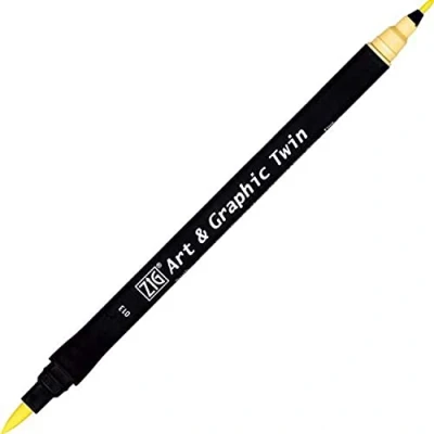 Image de Kuretake Feutre aquarelle Ton jaune N 13 Double pointe ZIG