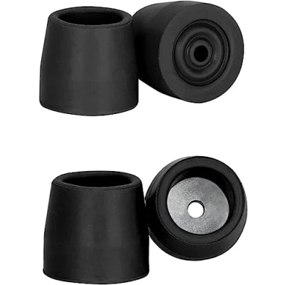 Image de supregear Embouts de Marche, 4 Paires D&#039;embouts Rechange Universels pour les Déambulateurs avec un Arbre 25 mm Accessoire Marche sans Outil, 2 en Noir
