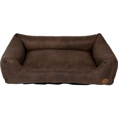 Image de JACK AND VANILLA Sofa pour Chien JV Classy Panier de Couchage Durable et Tout Confort Chiens Simili Cuir, Couleur Bark, L, 100 x 70 27 cm