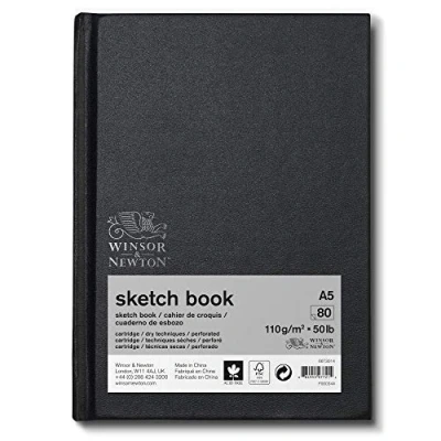 Image de Winsor &amp; Newton, Papier, Esquisse Cahier de Croquis Relie 110G A5 80F, Set 80 Pièces
