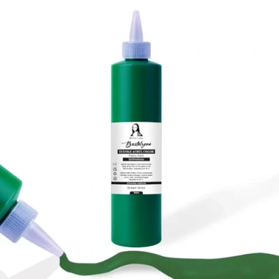 Image de Teinture pour tissu 500 ml. Peinture textile résistante au lavage. Couleur tissus clairs. Lavable en machine, lavage, fixation par repassage (vert)