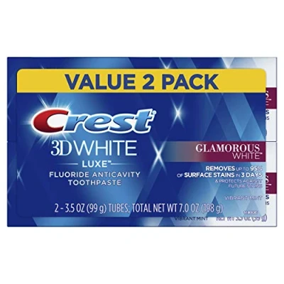 Image de Crest Twin Pack 3D White Luxe Glamorous Toothpaste, 3.5 Ounce each, 2