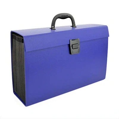 Image de Rapesco 1553 Trieur Valisette A4 avec 19 Compartiments, A4+, Bleu