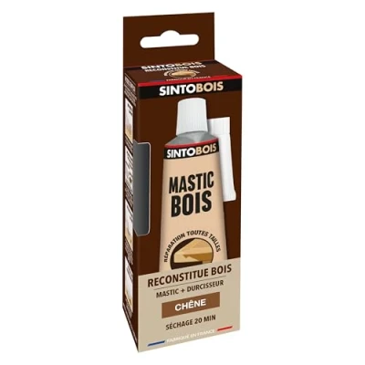 Image de SINTO Reconstitue Bois pour Parties Manquantes Chêne 80g Répare, Restaure et une Partie de Manquante Facile d’Application Prise Rapide