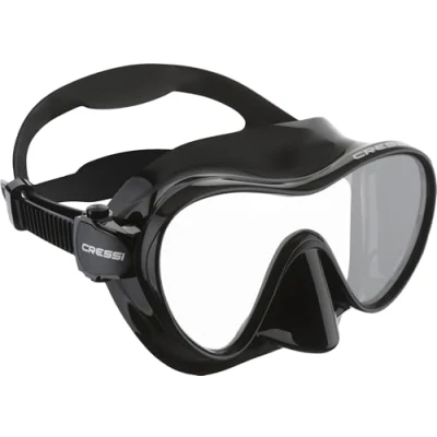 Image de CRESSI F1 Mask Black Masque Sans Cadre pour la Plongée et le Snorkelling, Noir, Taille Unique, Unisex