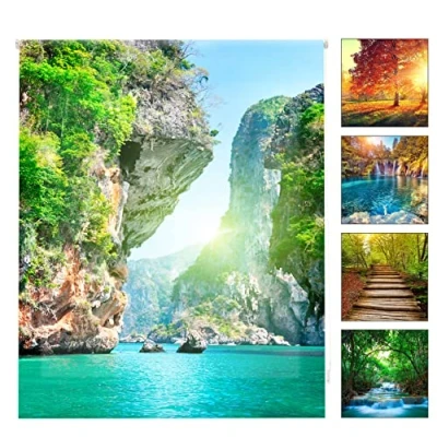 Image de Blindecor Digital Paysages Store Enrouleur translucide avec Impression numérique Dimensions du Tissu 107 x 175 cm