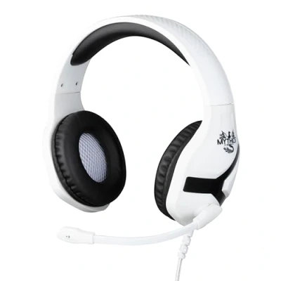 Image de Konix Mythics Casque Gaming Filaire Nemesis pour PS5 Microphone 45 Câble 1,5 m Prise Jack 3,5 mm Blanc et Noir