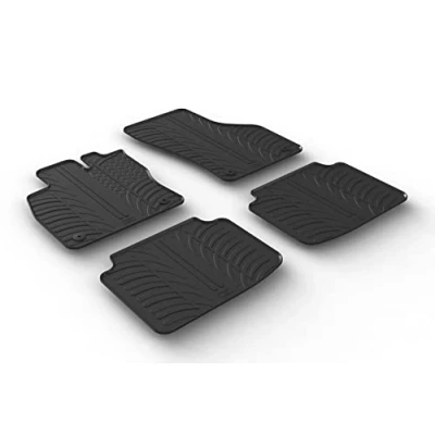 Image de Gledring 0477 Ensemble de tapis sol Caoutchouc avant et arrière 4 noir 750mm 550mm