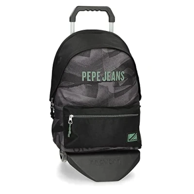 Image de Pepe Jeans Davis Sac à Dos pour Ordinateur Portable Double Compartiment avec Chariot 15,6&quot; Noir 31 x 44 15 cm Polyester 20,46 L
