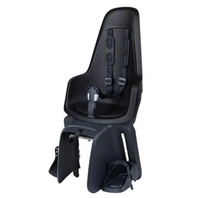 Image de BOBIKE 8012100018 Siège arrière One Maxi avec système E BD pour vélo Roues de 26 à 29 adapté aux Enfants pesant jusqu&#039;à 22 kg Fixation sur Le Porte Bagages en Couleur Noir Urbain