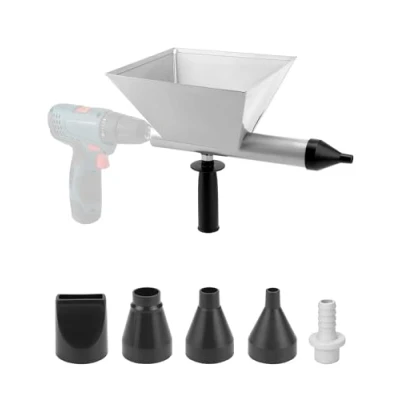 Image de QWORK® Pistolet à Joints Électrique pour Mortier, Pistolets Calfeutrer avec 4 Buses (Tout Métal)