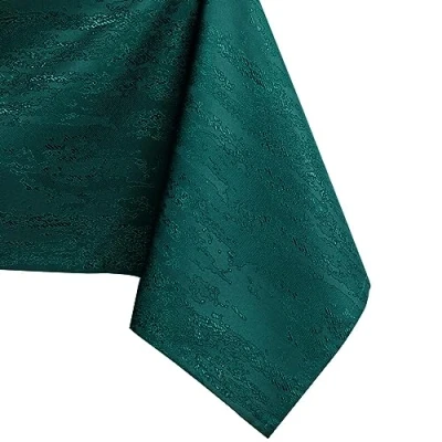 Image de AmeliaHome Nappe de Table Effet Lotus déperlant Polyester Verte Vesta 80x80 cm
