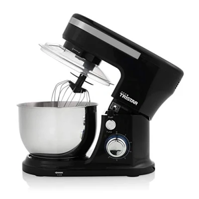 Image de Robot Pâtissier Tristar MX 4837 noir 4 L 1 000 W 6 vitesses Acier inoxydable Batteur, fouet et pétrin