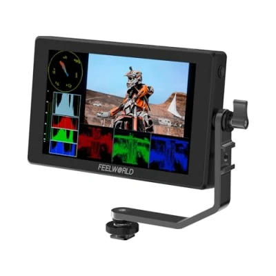 Image de FEELWORLD SH7 Moniteur Caméra Écran Tactile 7 Pouces 2200Nit Prise en charge de l&#039;entrée et la sortie SDI/HDMI avec conversion HDMI&amp;SDI Forme d&#039;onde HDR 3DLUT NP F970 Installation externe.