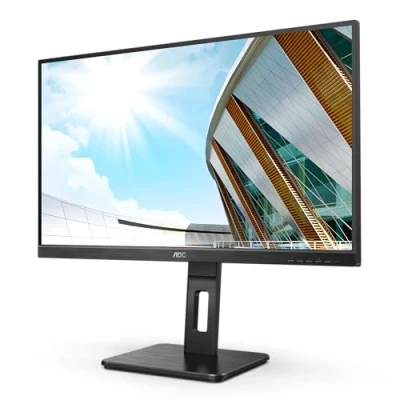 Image de AOC 24P2QM Moniteur Full HD 24 pouces, réglable en hauteur (1920x1080, 75 Hz, VGA, DVI, HDMI, DisplayPort, hub USB) noir