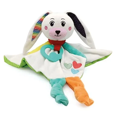 Image de Clementoni Doudou Lapin Sweet Bunny Peluche Educative Développement Des Emotions Absorbe Les Odeurs Tissu Ultradoux Pour Enfants Dès 0 Mois