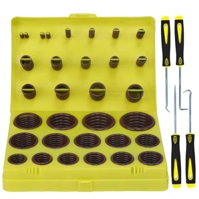 Image de ZDBB 382 PCS SAE FKM Viton O Ring Assortment Kit 30 Sizes Fluorocarbon Oring for Aviation Car Engines Cylinders Hydraulic Plumbing Various Industrial Chemical High Temperature and Oil Resistance 75A