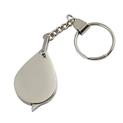 Image de Ogquaton Loupe porte clés, pliante 15X portable en métal pour bijoux anciens créative et utile