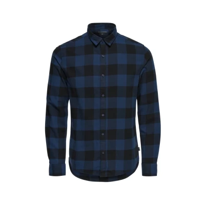 Image de Only &amp; Sons Onsgudmund Ls Checked Shirt Noos Chemise Casual, Multicolore (Dress Blues), XX Large Homme