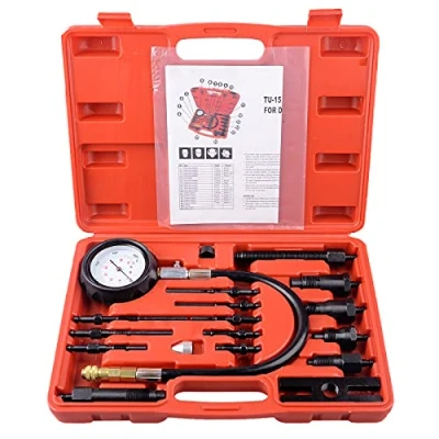 Image de DAYUAN 17 pièces Testeur de compression pour moteurs Diesel 0 70 bar, Auto Car Tractor Engine Testing Gauge Manometer Kit
