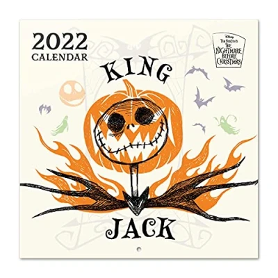 Image de Grupo Erik Calendrier 2022 L&#039;Étrange Noël De Mr Jack 12 Mois Mural, Janvier à Décembre 30 x 60 cm, 6 langues, 1 Poster Inclus, Certifié FSC