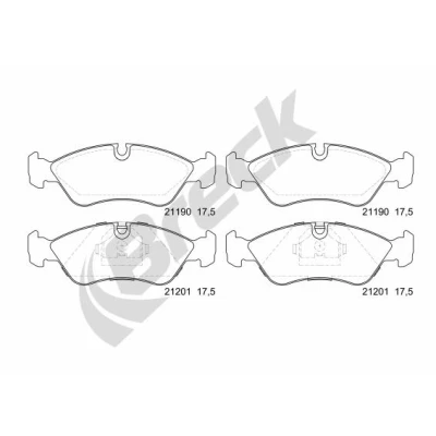 Image de BRECK 21190 00 701 Jeu de plaquettes frein préparé pour indicateur d&#039;usure OPEL: Calibra A, Vectra B Berline, Astra F CC