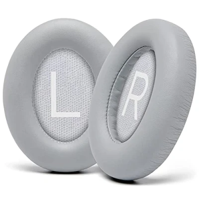 Image de WC Coussinets améliorés pour Casque Bose Noise Cancelling 700 (NC700) par Wicked Cushions Cuir Souple, Mousse à mémoire de Forme Luxe, épaisseur Accrue, Extra Durable Argent