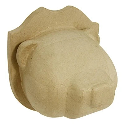 Image de Décopatch SA162O Un support en papier brun mâché 11x15,3x17 cm, Trophée Ours