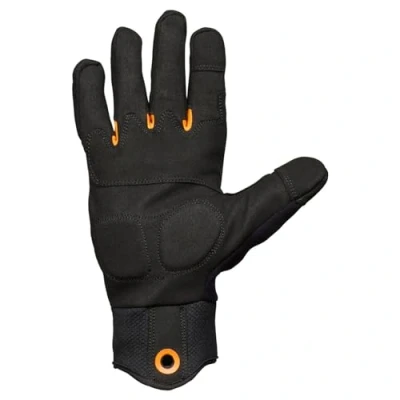 Image de Fiskars Gants pour Haches et Outils, de travail, pouces doigts compatibles avec écran tactile, cuir synthétique/maille, taille 10, noir/orange, 1071150