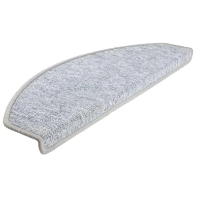 Image de vidaXL 15x Tapis d&#039;Escalier de Marche Protection Surface Antidérapante Intérieur Maison Gris Clair 65x24x4 cm