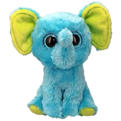 Image de Ty Beanie Boos T37359 Trunkles l&#039;éléphant Bleu avec de Grands Yeux Bleus