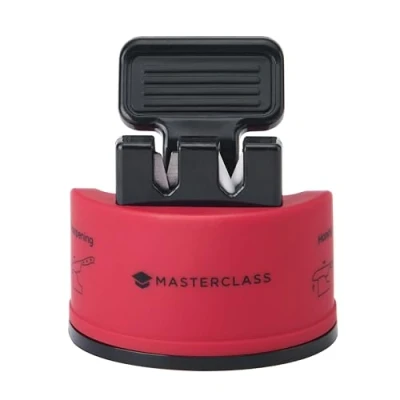 Image de MasterClass Smart Sharp double aiguiseur de couteaux avec 2 lames pour aiguiser et affûter les en acier inoxydable céramique, rouge