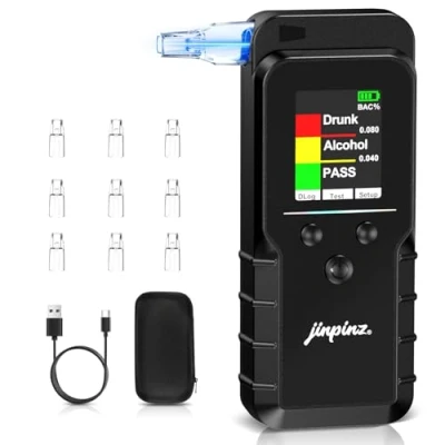 Image de Éthylotest Alcootest Capteur Électrochimique Électronique: Ethylometre Professionnel Rechargeable Portable Alcotest Avec Mémoire Affichage Numérique Testeur d’alcool adapté à un usage personnel