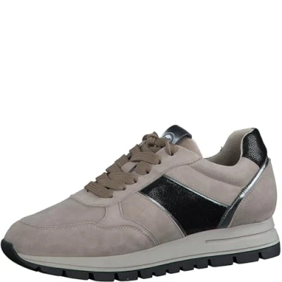 Image de Tamaris Baskets basses, Femme, Taille: 38, Taupe comb cuir et imitation de