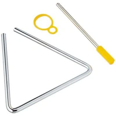 Image de FUZEAU 8267 Triangle 13 cm en métal + batte ou mailloche Jouer des sons cristallins et scintillants